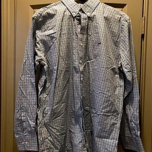 Men’s turquoise/purple button down shirt